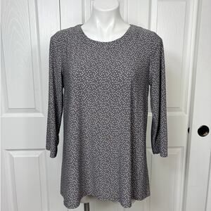 Anne Klein Gray Women's 3/4 Sleeve Blouse Stretch Size M NWT